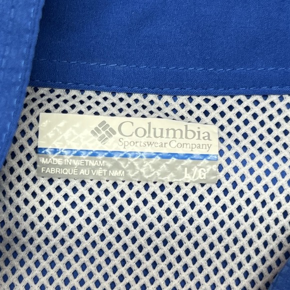 Columbia PFG Omni-Shade Shirt Mens Large Blue Short Sleeve Fishing Button Up - Picture 6 of 9